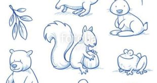 Download vector "Cute cartoon forest animals." Bear, squirrel, ...