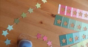 A star chain for children's room made of color cards.