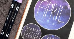 Bullet Journal - Galaxy | Monthly Overview April #bulletjournal #bujo #galaxy