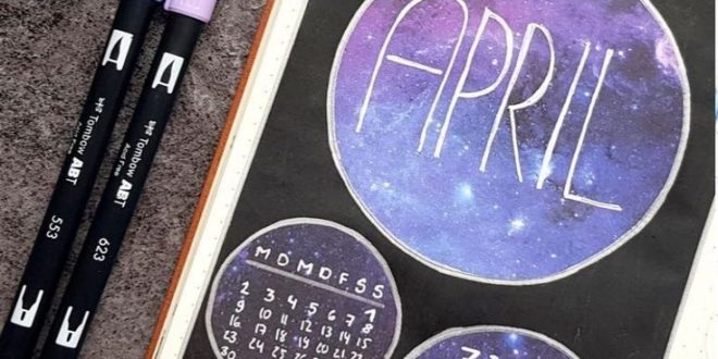 Bullet Journal  Galaxy  Monthly Overview April #bulletjournal #bujo #