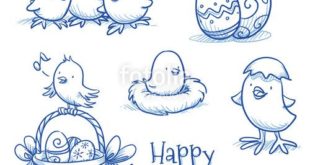 Download vector "Cute easter icon and chick collection, with e ..."