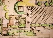 Garden plan architectural drawing
