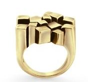 Gold metal mosaic ring