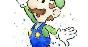 Luigi watercolor painting - giclée art print of my original watercolor and ...