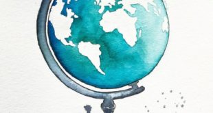Original world map Watercolor, Illustration of the world, Travel illustrator, ...