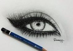 Pencil drawing eye ...
