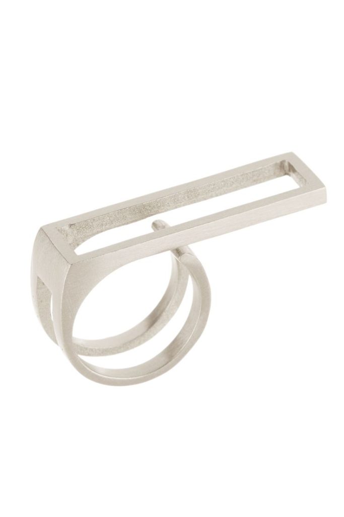 SILVER TOP BOX RING