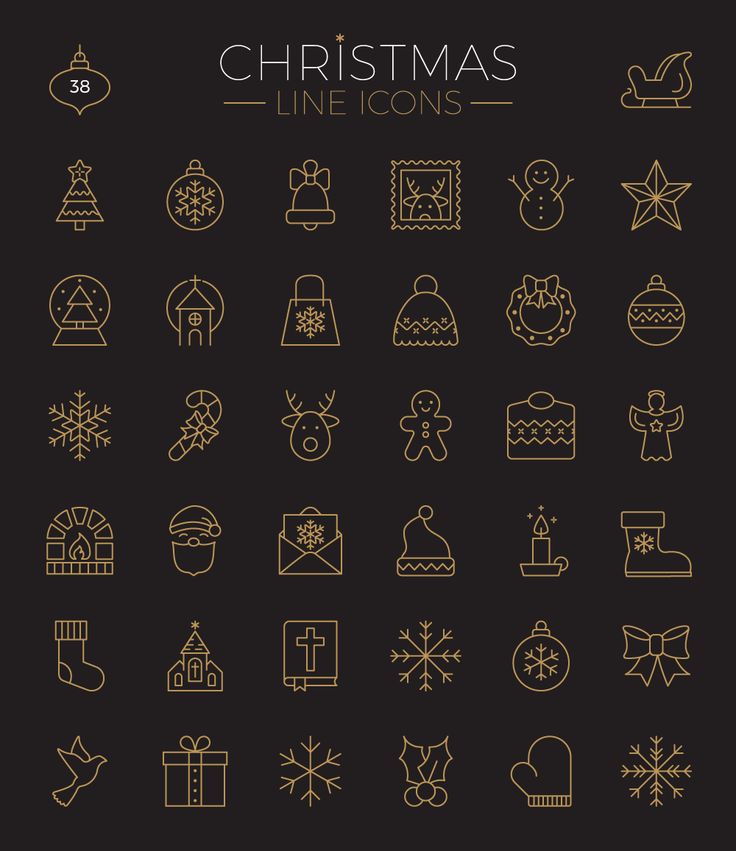 © PixelBuddha 2016 Christmas Line Icon Set #christmas #icons #christmasicons #p ...