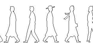 Agglomeration of People in a Row - Autocad Block