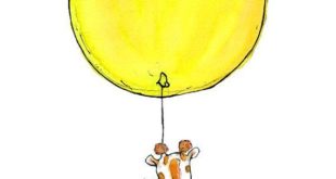 Art print with art giraffe balloon for kids by trafalgarssquare on Etsy