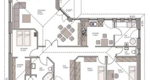 Floor plan for a family bungalow of ECO System HAUS