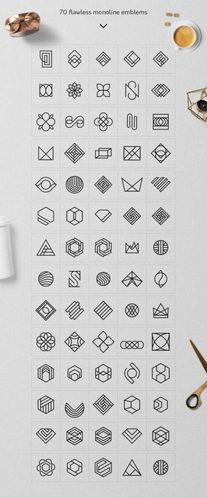 Geometric logo inspiration, logo design ideas, logo design inspiration, geometry ...