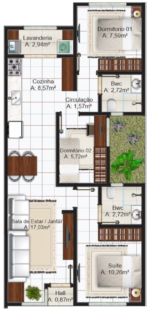 HOUSE MAP OF 73 M2