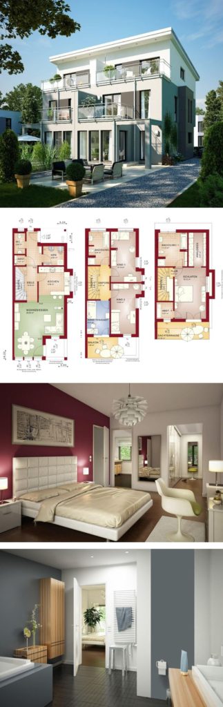 Modern design house with pent roof - Celebration 110 V7 XL Townhouse Well Zenker ...