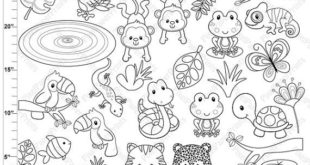 Rainforest Animals Digital Stamp Clipart by pixelpaperprints