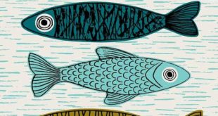 Six Fish is a variation of my popular Five Fish Print, with a ...