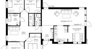 Swedish one-story house SkandiHaus 131 Floor plan