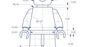 Technical drawing of the lego character.