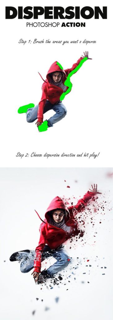 This action will separate parts of your photo and take them in one direction ...