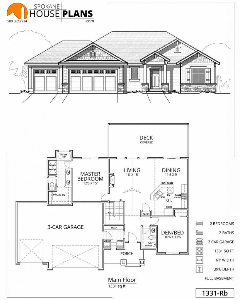 Downsizing? 1331 sq ft Rancher offers all amenities including 3car garage a