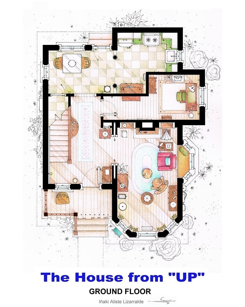 Floor plans of the House of UP. Dwg Drawing Download