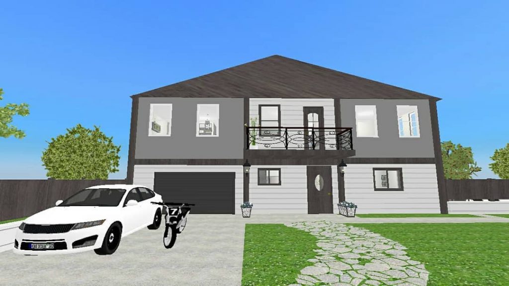House with a small balcony

,