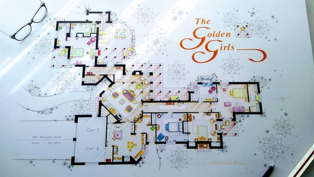 I made the biggest drawing of the house of THE GOLDEN GIRLS. Now on the way
