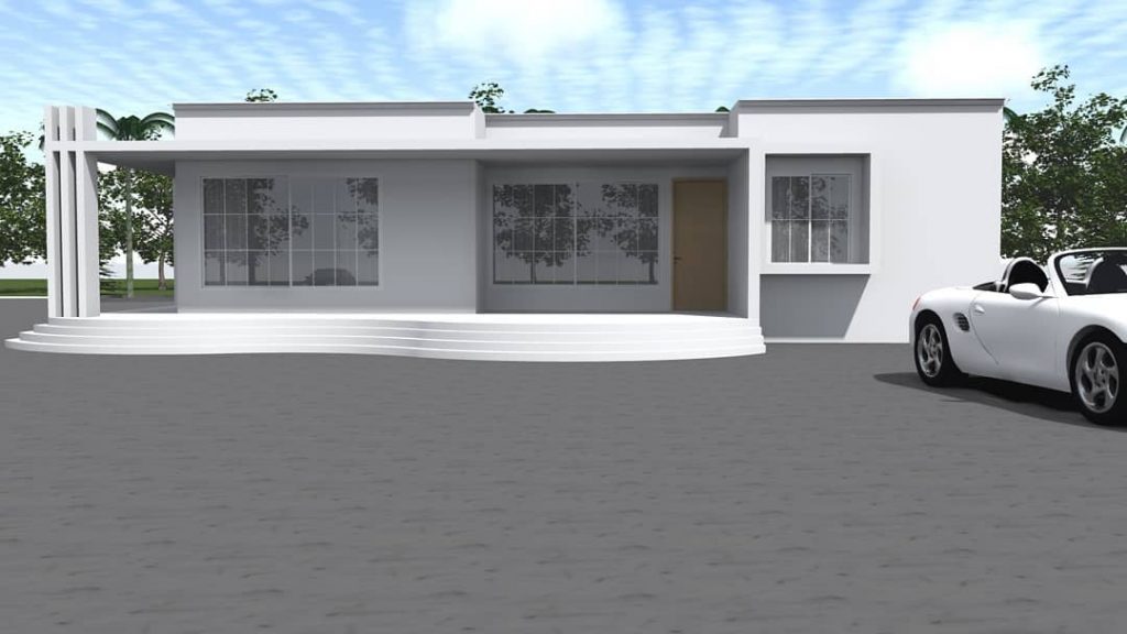 Residential building with 3 bedrooms (one of them is self-contained), living room,