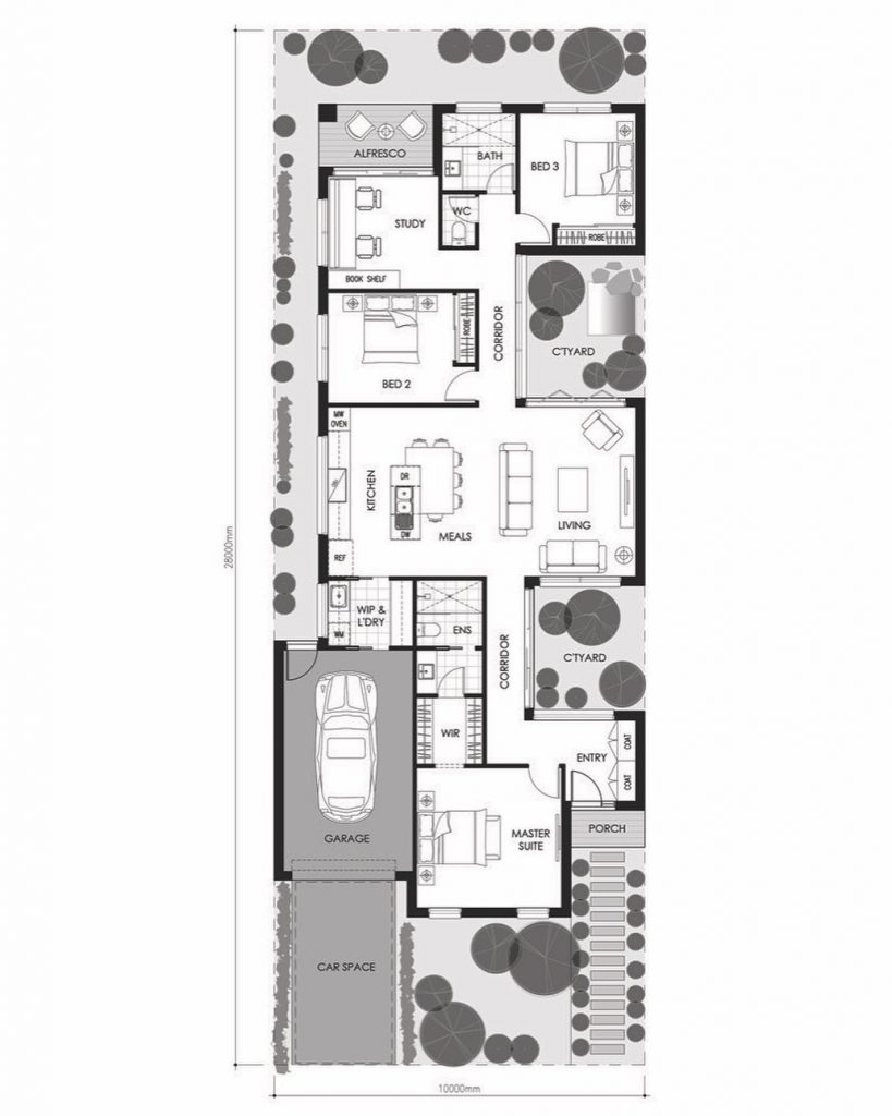 Secret courtyards as a separation of housing and privacy ~
Of