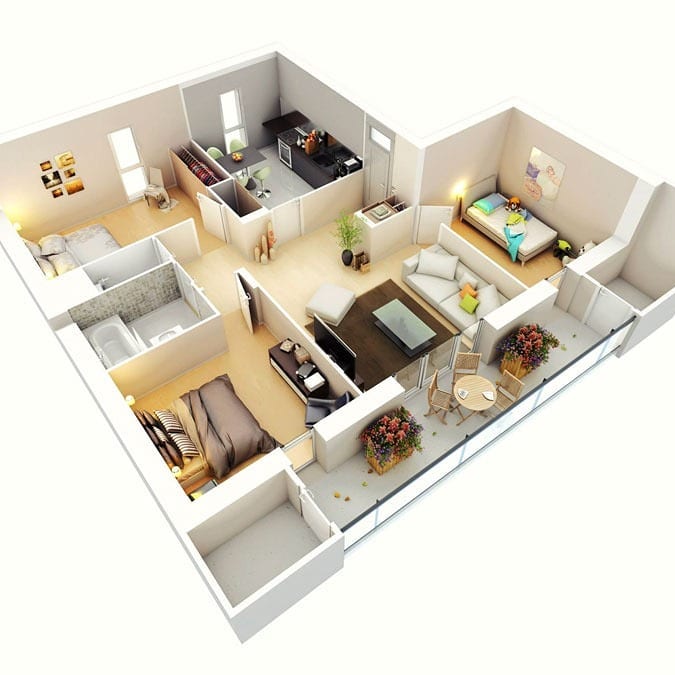 Small 3-room house plans will be a challenge. No matter how big