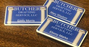 Take a look at our new name badges! Now, when we go to measure and market appointments