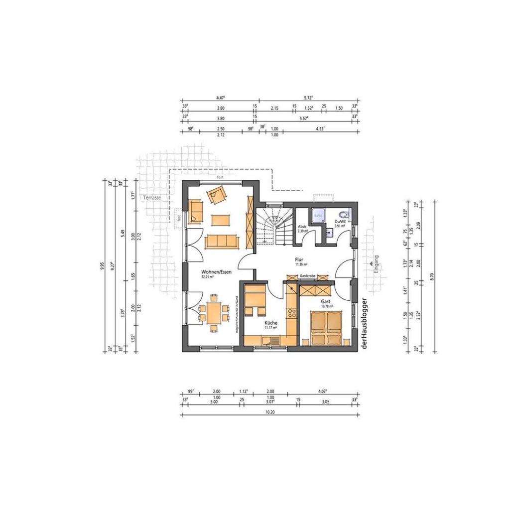 This 147m ² large detached house on the hillside has a young family with me ge