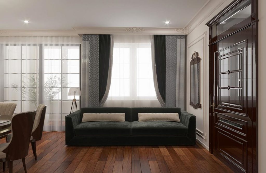 3D visualization of the living room /
Design:
3D visualization: