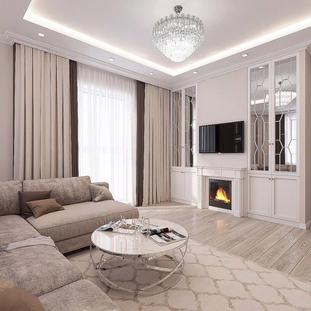 Cozy living room with fireplace