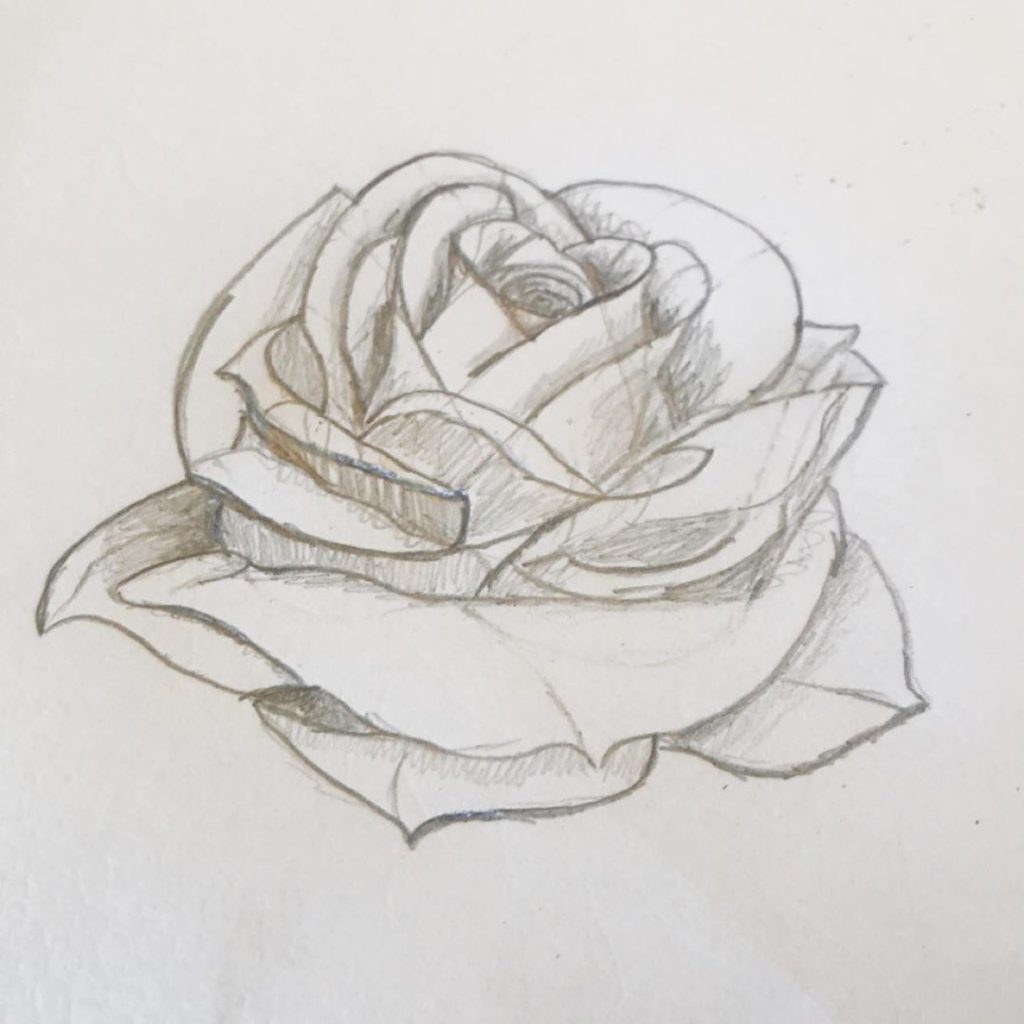 I learn how to draw roses! This is my first one.