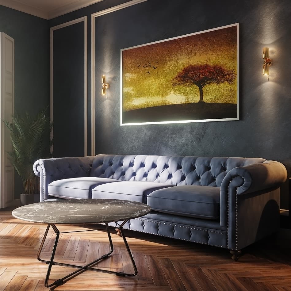 Independent design solution and further interior visualization in the dark Dwg Drawing Download