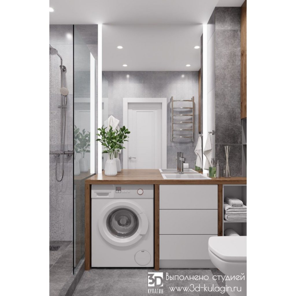 Visualization of the bathroom of a one-room apartment in Dolgoprudny
3D visualization performed