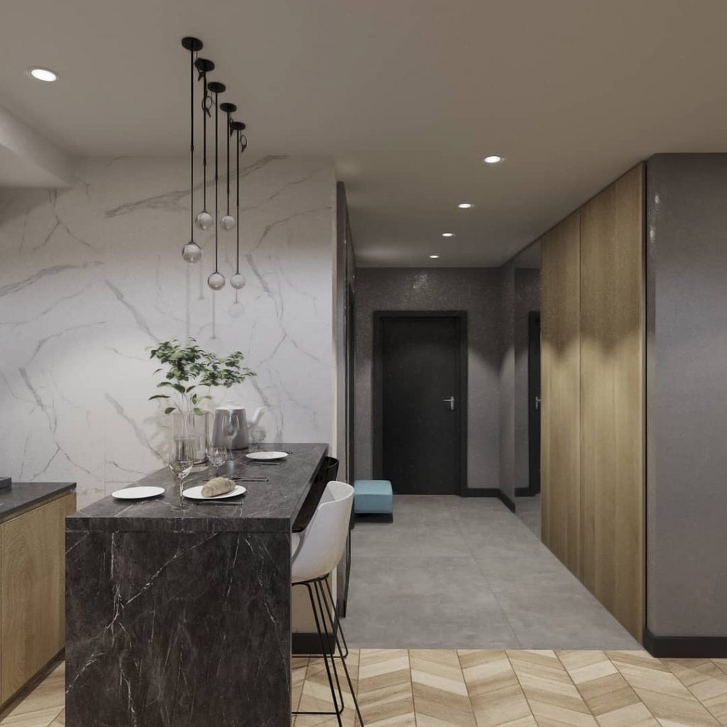 Studio Apartment for the girl Part 2
Stylish and harmonious apron flows smoothly