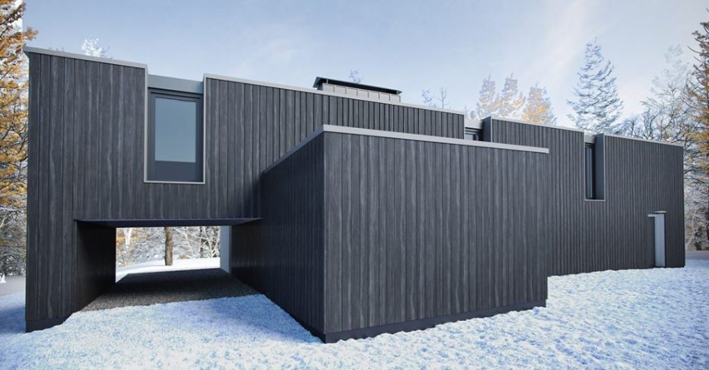 The exterior of the house was made according to the reference in 3D max + corona tenderer 2.0
