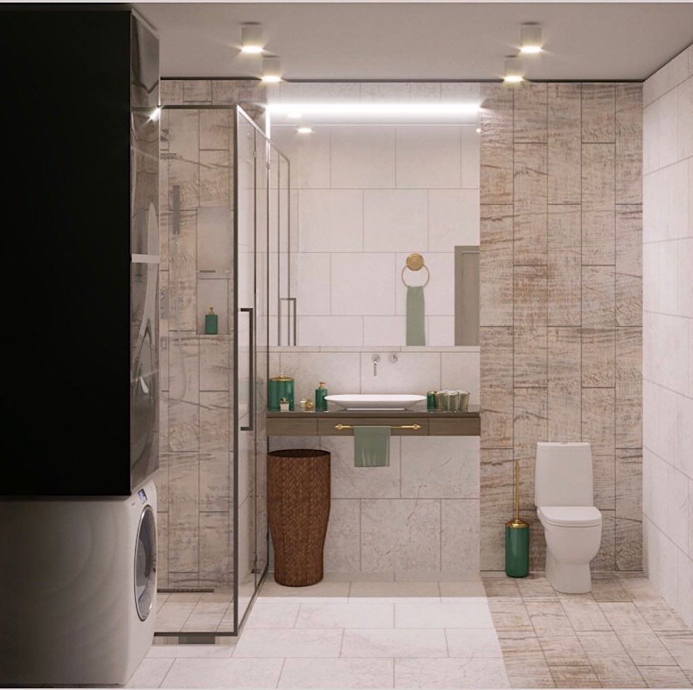 Visualization of a bathroom in a country house