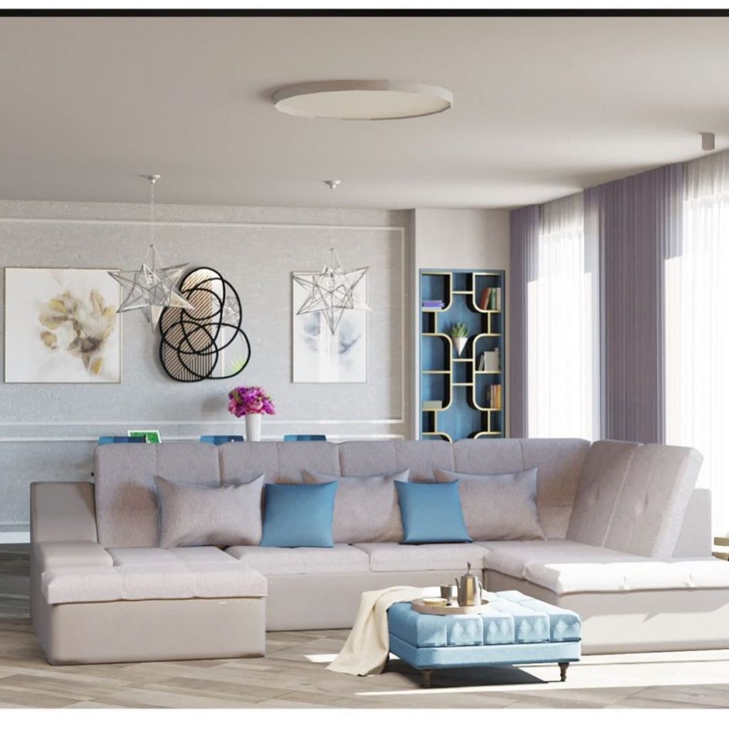 Visualization of the living-dining room for a country house 3D Max2015 Corona Render