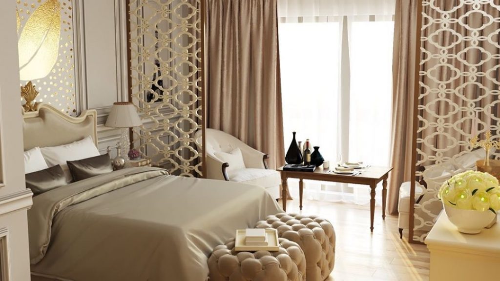 Classic bedroom design for a customer in Turkey. Dizajn klasik i dhomes se gjumit