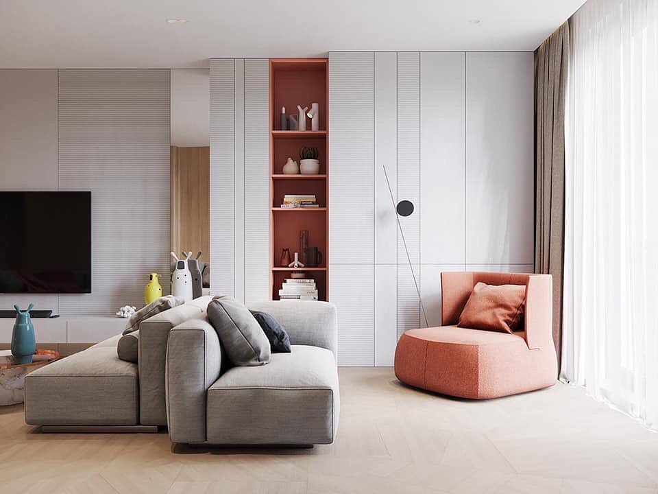 Dhoma e dites (Salloni) .Living room design.