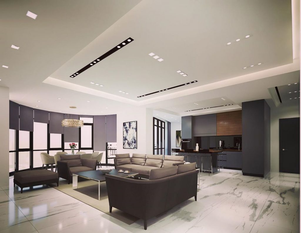 3D visualization of the apartment of Soghomonyan Architects