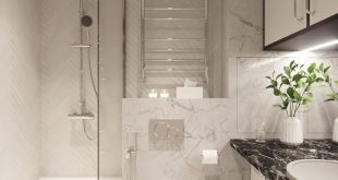 Bathroom in the project of reconstruction of an apartment in Moscow.