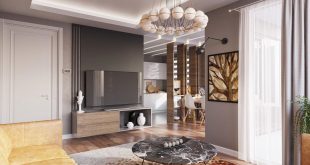 Living room & kitchen design
Visualization through