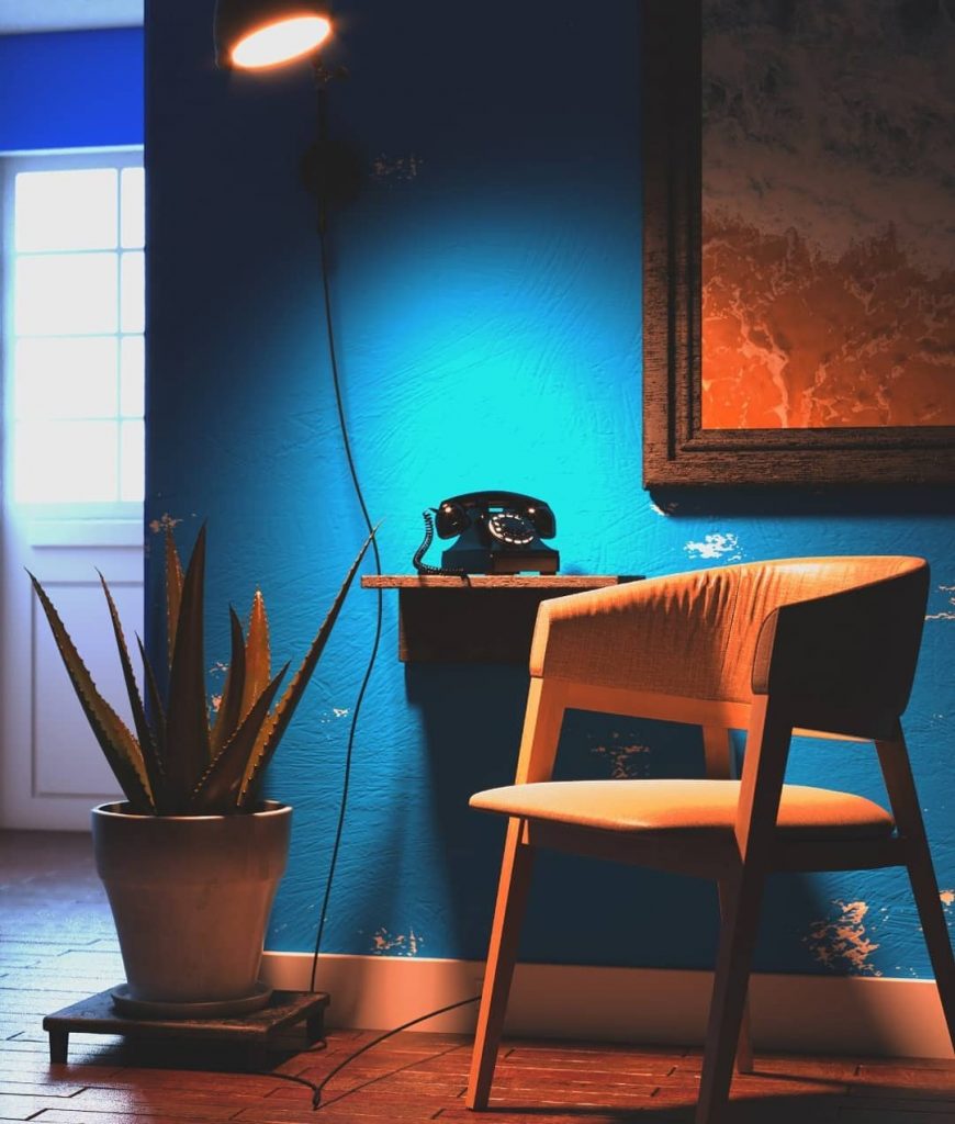 Blue room rendering.