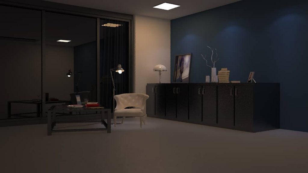 Illuminated a 3D room completely in Vray. This too was made when I learned Vra