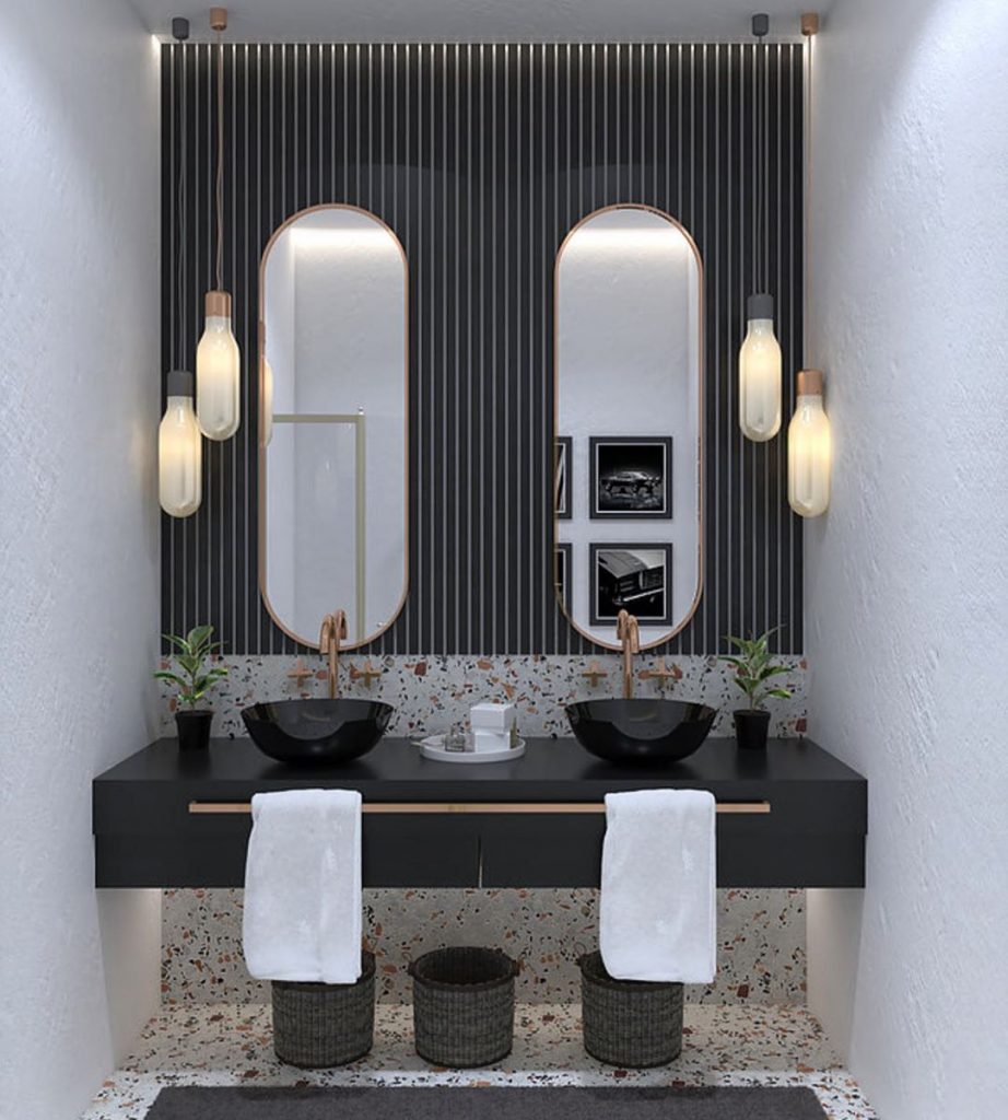 Modern bathroom, designed and visualized by The Fabrique.
,
,
,