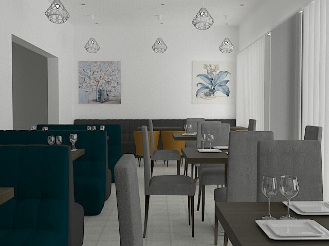 3D restaurant color / light check .... render quickly
,